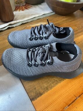 allbirds Women's Grey Knit Sneakers - Breathable Lace-Up TD2 sz6